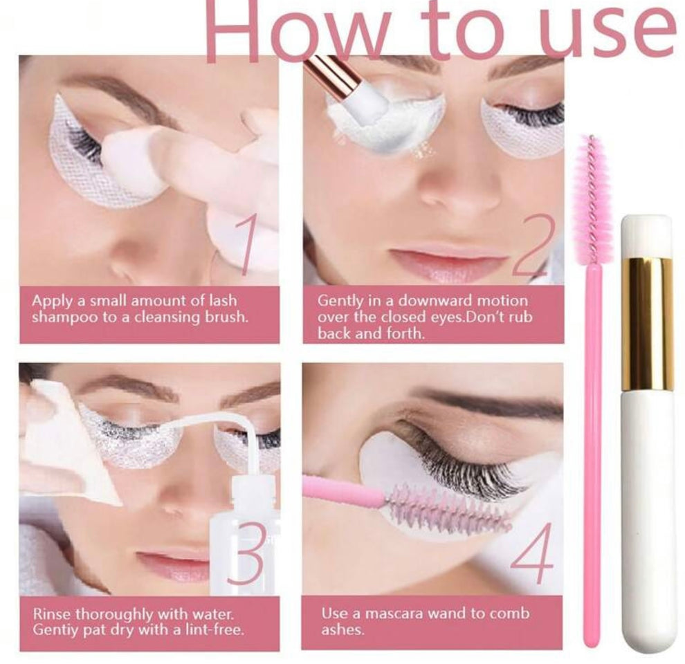 Gentle lash extension cleaner